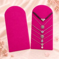7er Kettenhalter Kettendisplay aus Samt in Pink für...