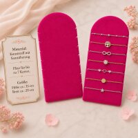 7er Kettenhalter Kettendisplay aus Samt in Pink für Halsketten Ketten Armband
