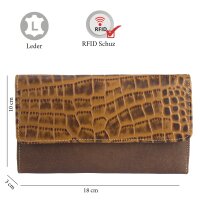 Sunsa Creations "Maja" echt Leder Geldbörse. Portemonnaie aus Leder. Großer Geldbeutel