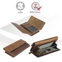 Sunsa Creations "Maja" echt Leder Geldbörse. Portemonnaie aus Leder. Großer Geldbeutel
