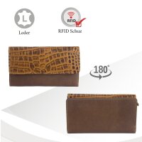 Sunsa Creations "Maja" echt Leder Geldbörse. Portemonnaie aus Leder. Großer Geldbeutel