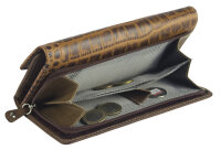 Sunsa Creations "Maja" echt Leder Geldbörse. Portemonnaie aus Lederresten. Großer Geldbeutel