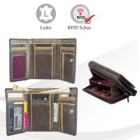 Sunsa Leder Damen Geldbörse Portemonnaie Brieftasche großer Geldbeutel