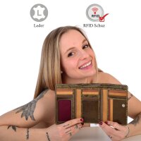 Sunsa Creations "Eva" echt Leder Damen Geldbörse Portemonnaie Brieftasche großer Geldbeutel