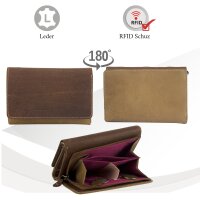 Sunsa Creations "Eva" echt Leder Damen Geldbörse Portemonnaie Brieftasche großer Geldlbeutele