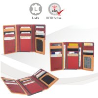 Sunsa Creations "Dora" echt Leder Damen Geldbörse Portemonnaie Brieftasche großer Geldbeutel