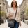 Sunsa Damentasche aus Upcycling Jeans. Umhängetasche mit Vintage Druckmotive