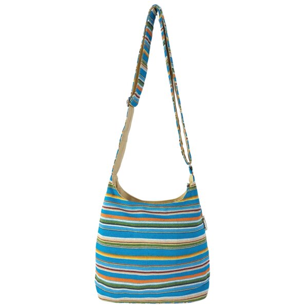 Sunsa Hobo Tasche. Gestreifte Baumwolle Umhängetasche. Vegane Schultertasche. Crossbody bag