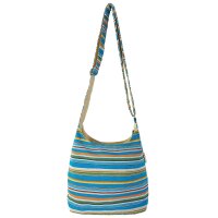 Sunsa Hobo Tasche. Gestreifte Baumwolle Umhängetasche. Vegane Schultertasche. Crossbody bag