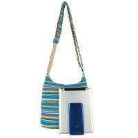 Sunsa Hobo Tasche. Gestreifte Baumwolle Umhängetasche. Vegane Schultertasche. Crossbody bag
