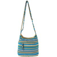 Sunsa Hobo Tasche. Gestreifte Baumwolle Umhängetasche. Vegane Schultertasche. Crossbody bag