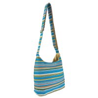 Sunsa Hobo Tasche. Gestreifte Baumwolle Umhängetasche. Vegane Schultertasche. Crossbody bag