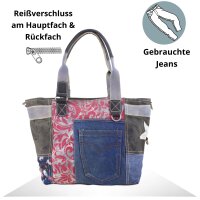 Sunsa Handtasche Damen Schultertasche Canvas recycelte Jeanstasche große Shopper