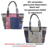 Sunsa Handtasche Damen Schultertasche Canvas Upcycling Jeanstasche große Shopper