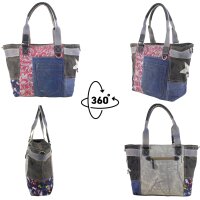 Sunsa Handtasche Damen Schultertasche Canvas Upcycling Jeanstasche große Shopper