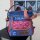 Sunsa Damen Canvas Umhängetasche/ Crossbody, Tasche aus rote Canvas & Upcycling Jeans