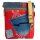 Sunsa Umhängetasche aus rote Canvas & Upcycling Jeans. Crossbody Bag