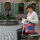 Sunsa Umhängetasche aus rote Canvas & Upcycling Jeans. Crossbody Bag