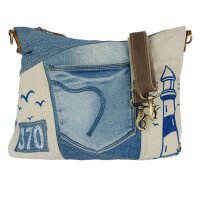 Sunsa Damen Umhängetasche aus beigem Canvas &...