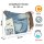 Sunsa Damen Umhängetasche aus beigem Canvas & Upcycling Jeans. Crossbody Tasche