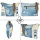 Sunsa Damen Umhängetasche aus beigem Canvas & Upcycling Jeans. Crossbody Tasche