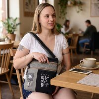 Domelo canvas bag shoulder bag shoulder bag black gray