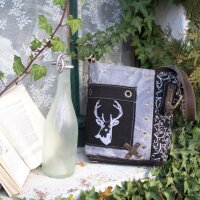 Domelo canvas stonewashed shoulder bag crossbody black