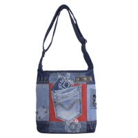 Sunsa Damen Hobo Umhängetasche aus Upcycling Jeans...