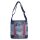 Sunsa Damen Hobo Umhängetasche aus Upcycling Jeans & rote Canvas. Damentasche