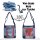Sunsa Damen Hobo Umhängetasche aus Upcycling Jeans & rote Canvas. Damentasche