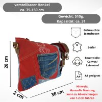 Sunsa Upcycling Jeanstasche. Umhängetasche/ Crossbody Bag