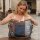 Sunsa Damen Umhängetasche aus braune Canvas & Jeansstoff. Crossbody Tasche
