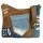 Sunsa Damen Umhängetasche aus braune Canvas & Upcycling Jeans. Crossbody Tasche