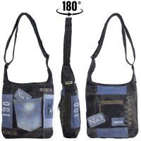 Sunsa woman canvas bag jeans hobo blue shoulder bag crossbody black