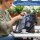 Sunsa Umhängetasche aus Upcycling Jeans und schwarzem Canvas. Damen Crossbody Bag
