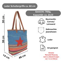 Sunsa Schultertasche Jeans Shopper große Handtasche Damen Jeanstasche