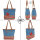 Sunsa Schultertasche Jeans Shopper große Handtasche Damen Jeanstasche