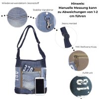Sunsa woman canvas bag jeans stonewashed hobo blue shoulder bag crossbody brown