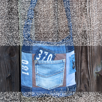Sunsa woman canvas bag jeans stonewashed hobo blue shoulder bag crossbody brown