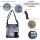 Sunsa Hobo Tasche aus Upcycling Jeans & braune Canvas. Umhängetasche mit verstellbarem Henkel