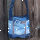 Sunsa Hobo Tasche aus Upcycling Jeans & braune Canvas. Umhängetasche mit verstellbarem Henkel