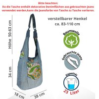 Sunsa Wende Hobo Cotton/Jeans Umhängetasche Schultertasche Crossbodybag
