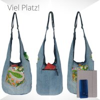 Sunsa Wende Hobo Cotton/Jeans Umhängetasche Schultertasche Crossbodybag