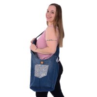 Sunsa Wende Hobo Cotton/Jeans Umhängetasche...