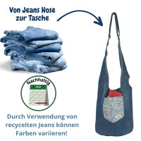 Sunsa Wende Hobo Cotton/Jeans Umhängetasche Schultertasche Crossbodybag