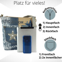 Sunsa Vintage Umhängetasche aus Jeansstoff & Canvas. Damen Crossbody Bag