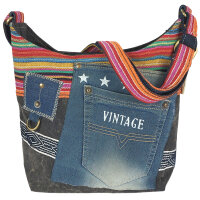Sunsa Umhängetasche aus Jeansstoff & Canvas....