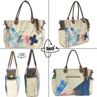 Sunsa XXL Handtasche Canvas Schultertasche Große Weekender Damentasche