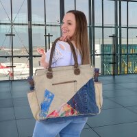 Sunsa XXL Handtasche Canvas Schultertasche Große Weekender Damentasche