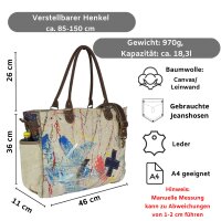 Sunsa XXL Handtasche Canvas Schultertasche Große Weekender Damentasche